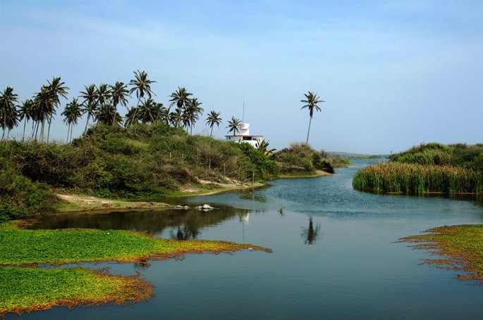 Estuario de la playa Mismaloya en Mexico